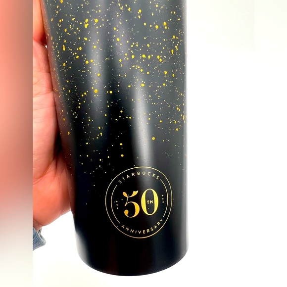 New Starbucks Stainless Steel Europe 50th Anniversary Cold Cup Tumblr Black 16oz - Picture 4 of 6